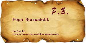 Popa Bernadett névjegykártya